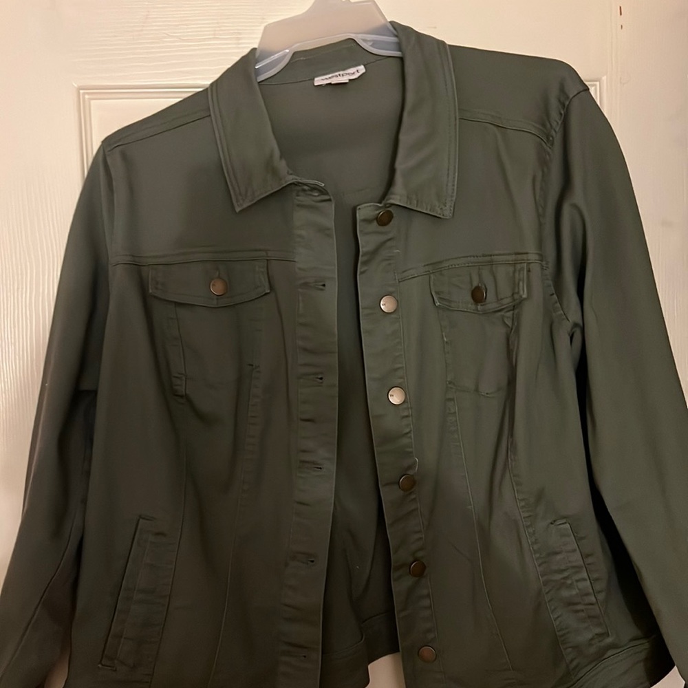 Westport army green jean jacket size 22